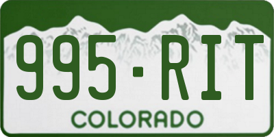 CO license plate 995RIT