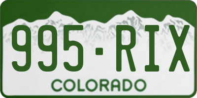 CO license plate 995RIX