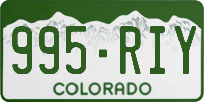 CO license plate 995RIY