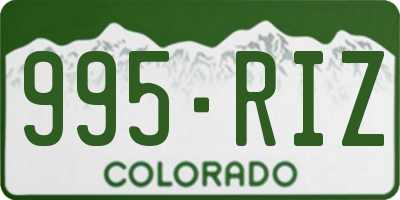 CO license plate 995RIZ