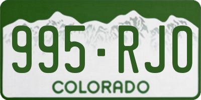 CO license plate 995RJO