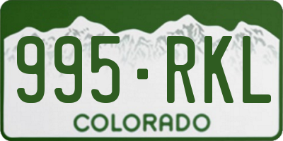 CO license plate 995RKL