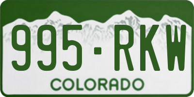 CO license plate 995RKW