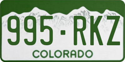 CO license plate 995RKZ