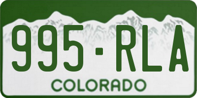 CO license plate 995RLA