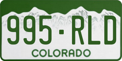 CO license plate 995RLD