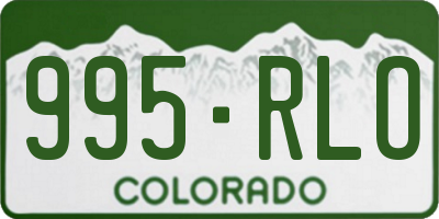 CO license plate 995RLO