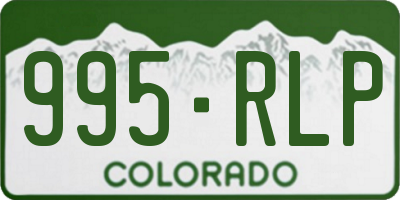 CO license plate 995RLP