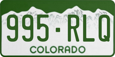 CO license plate 995RLQ