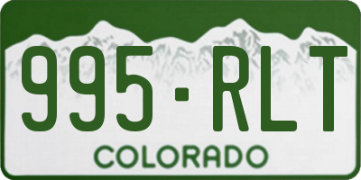 CO license plate 995RLT