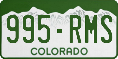CO license plate 995RMS