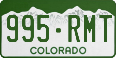 CO license plate 995RMT