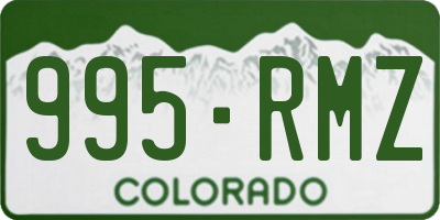 CO license plate 995RMZ