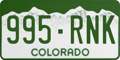 CO license plate 995RNK