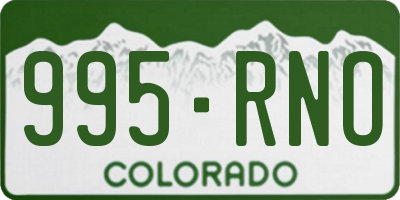 CO license plate 995RNO