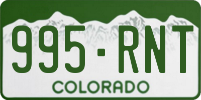 CO license plate 995RNT