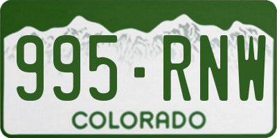CO license plate 995RNW