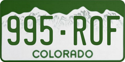CO license plate 995ROF