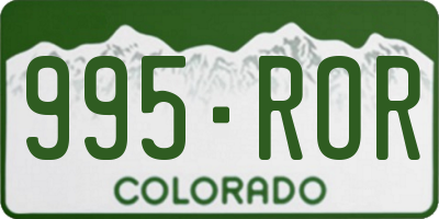 CO license plate 995ROR