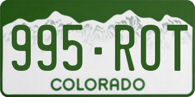 CO license plate 995ROT