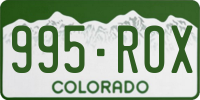 CO license plate 995ROX