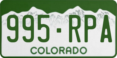 CO license plate 995RPA