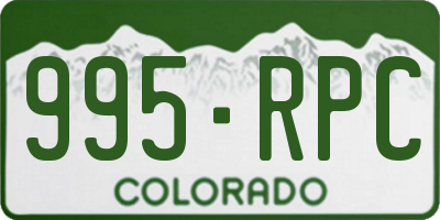 CO license plate 995RPC