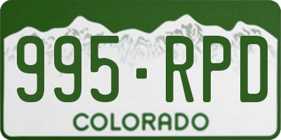 CO license plate 995RPD