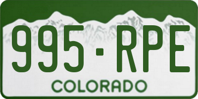 CO license plate 995RPE