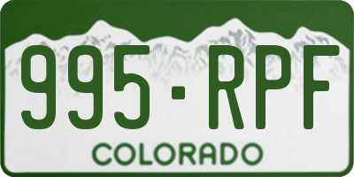CO license plate 995RPF
