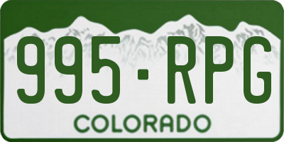 CO license plate 995RPG