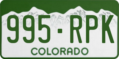 CO license plate 995RPK