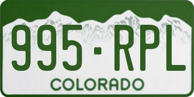 CO license plate 995RPL