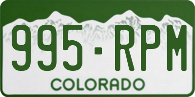 CO license plate 995RPM