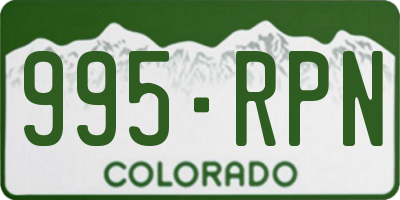 CO license plate 995RPN