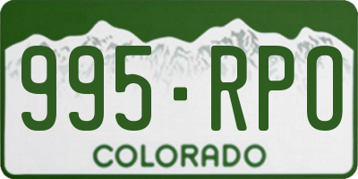 CO license plate 995RPO