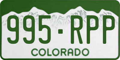 CO license plate 995RPP