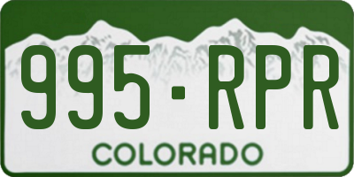 CO license plate 995RPR