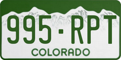 CO license plate 995RPT