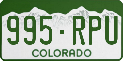 CO license plate 995RPU