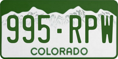 CO license plate 995RPW
