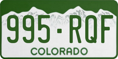 CO license plate 995RQF
