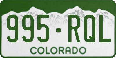 CO license plate 995RQL