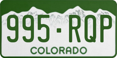 CO license plate 995RQP