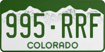 CO license plate 995RRF