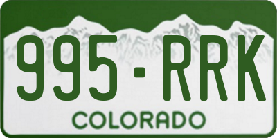 CO license plate 995RRK