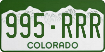 CO license plate 995RRR