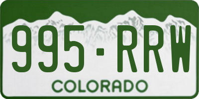 CO license plate 995RRW