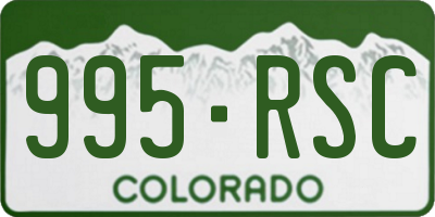 CO license plate 995RSC