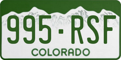 CO license plate 995RSF